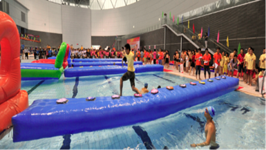 搏翱水上趣味運(yùn)動(dòng)會(huì)項(xiàng)目：勇闖浮橋